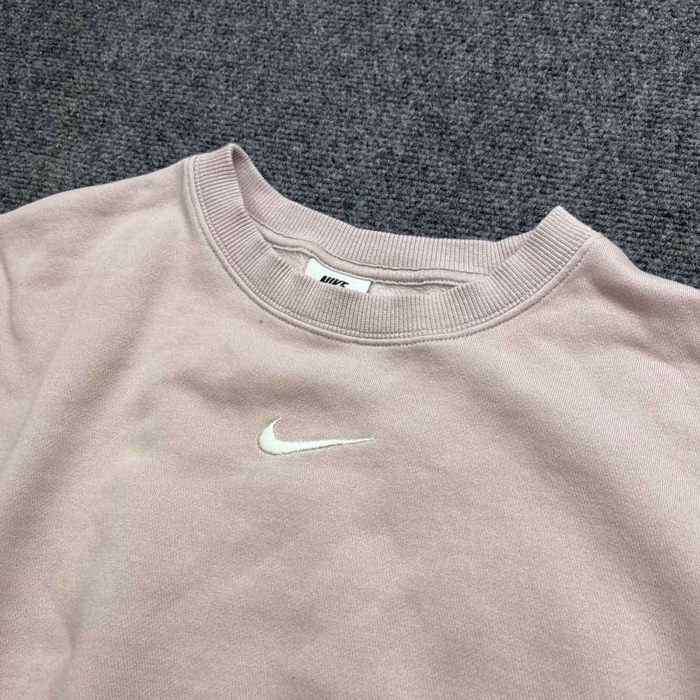 Nike Sportswear Oversized Fleece Pink Cropped Pullover Sweatshirt